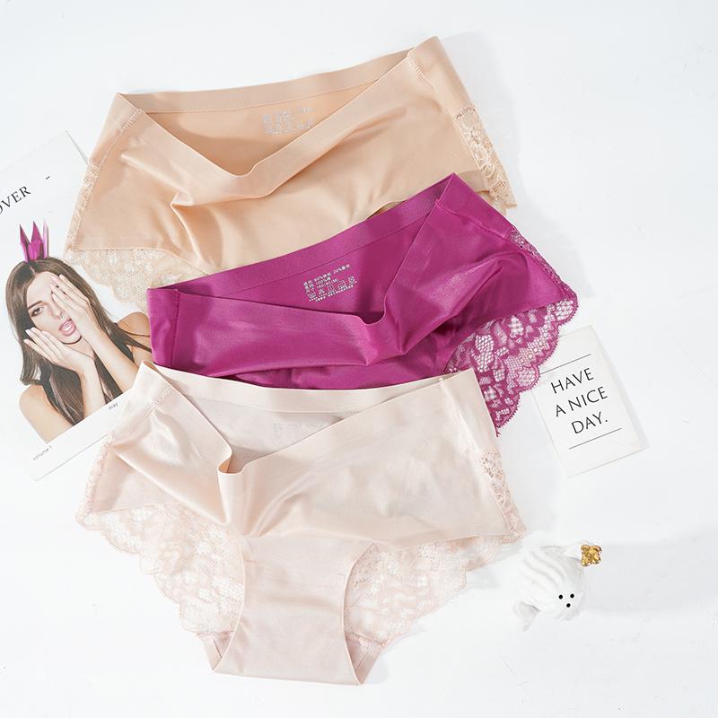 6PCS Sexy Lace Panties Seamless Women Underwear Briefs Nylon Silk for Ladies Cotton Transparent Lingerie