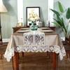 Table Cloth Chocolate Golden Velvet Embroidered Luxury Table Dining Table Cover TableCloth Flower Lace Tv Cabinet Dust Cover