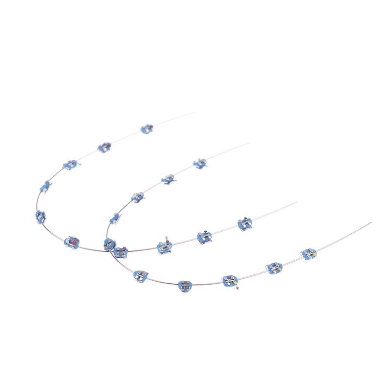 2Pcs Split Type Mini Colorful Brackets With Hook Dental Fake Braces Temporary Tooth Decoration Dental Tool