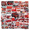 55 New Fire Truck Graffiti Stickers Decorative Suitcase Mobile Phone Skateboard Cartoon Stickers