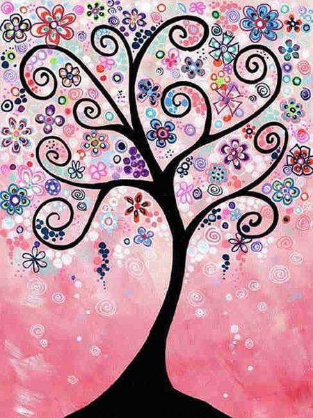 Tree Diamond Diamond Scenery Embroidery Painting Full Round Landscape Picture Of Rhinestone Mosaic Flowers Decor Home