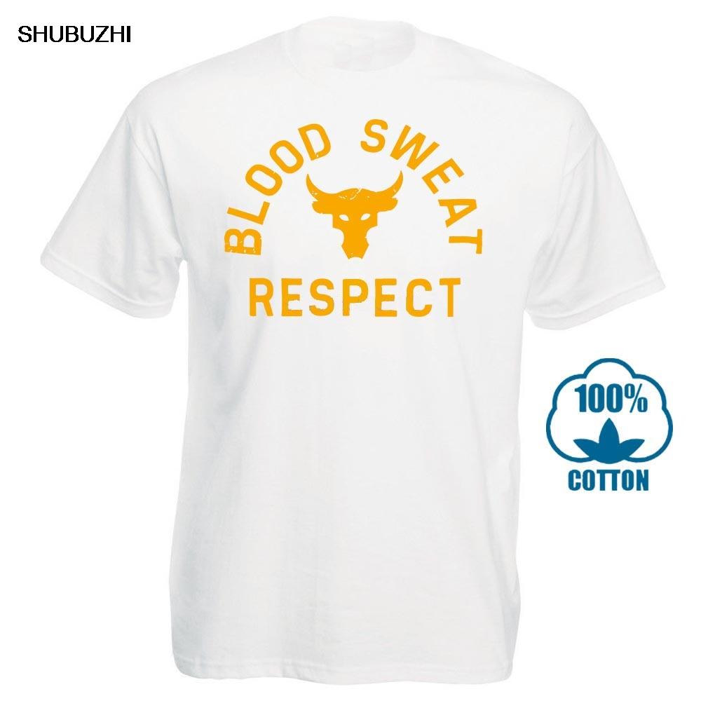 Мужская футболка с графикой Project Rock Blood Sweat Respect Мужская модная футболка с коротким рукавом Camisetas Slim Fit