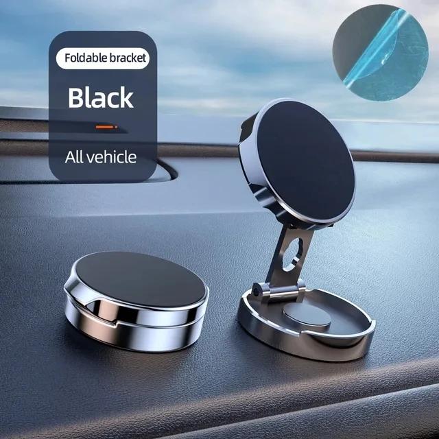 720° Foldable Car Mobile Phone Stand Strong Magnetic Car Holder Round Bracket Support for Universal Phones Mount Holders