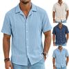 Мужская повседневная рубашка с карманом и воротником, с коротким рукавом