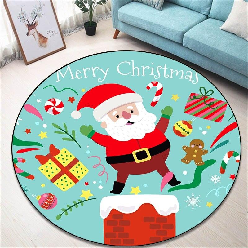 Новинка 2022 года, Рождественский круглый ковер, напольный коврик для гостиной, ковер из полиэстера, стул для киберспорта, круглый коврик, Прямая поставка, подарок ребенку