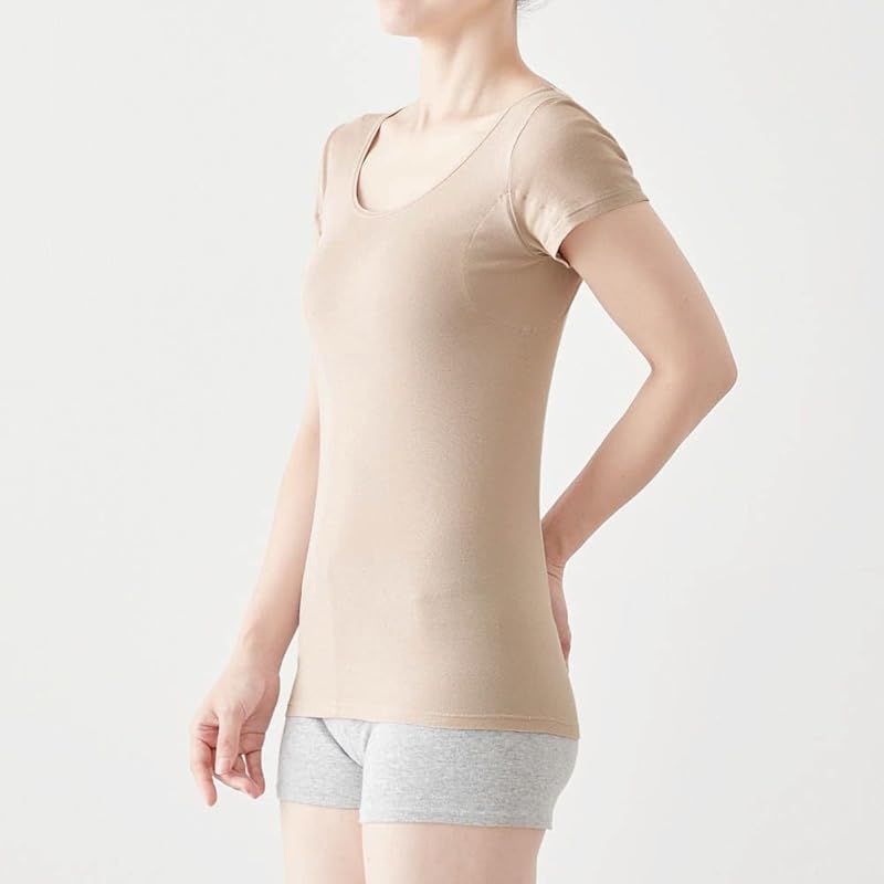 [Belle Maison] inner shirt ladies cotton french sleeves water absorption quick drying deodorant sweat absorbing innerwear salary list olive 4L