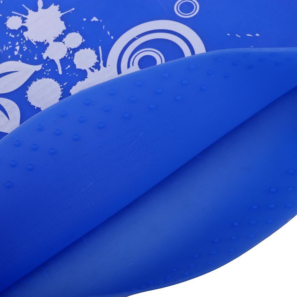 3x Elastic Silicone Swim Cap Swimming Pool Hat for Women Girls Men Dark Blue
