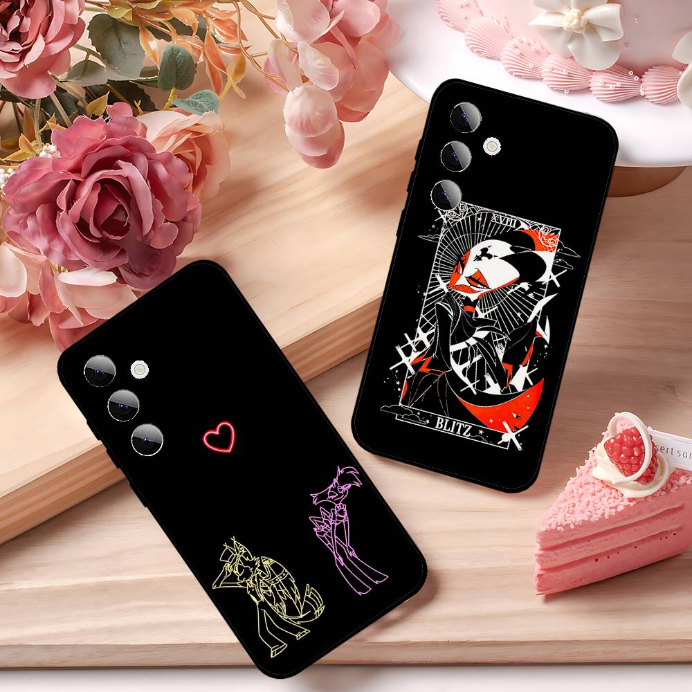 Anime H-hazbin Hotel Phone Case For Samsung S24/S25/S22 S30/A51 52/Lite/Ultra/5G/Plus/FE - Slim Shockproof Black Protection