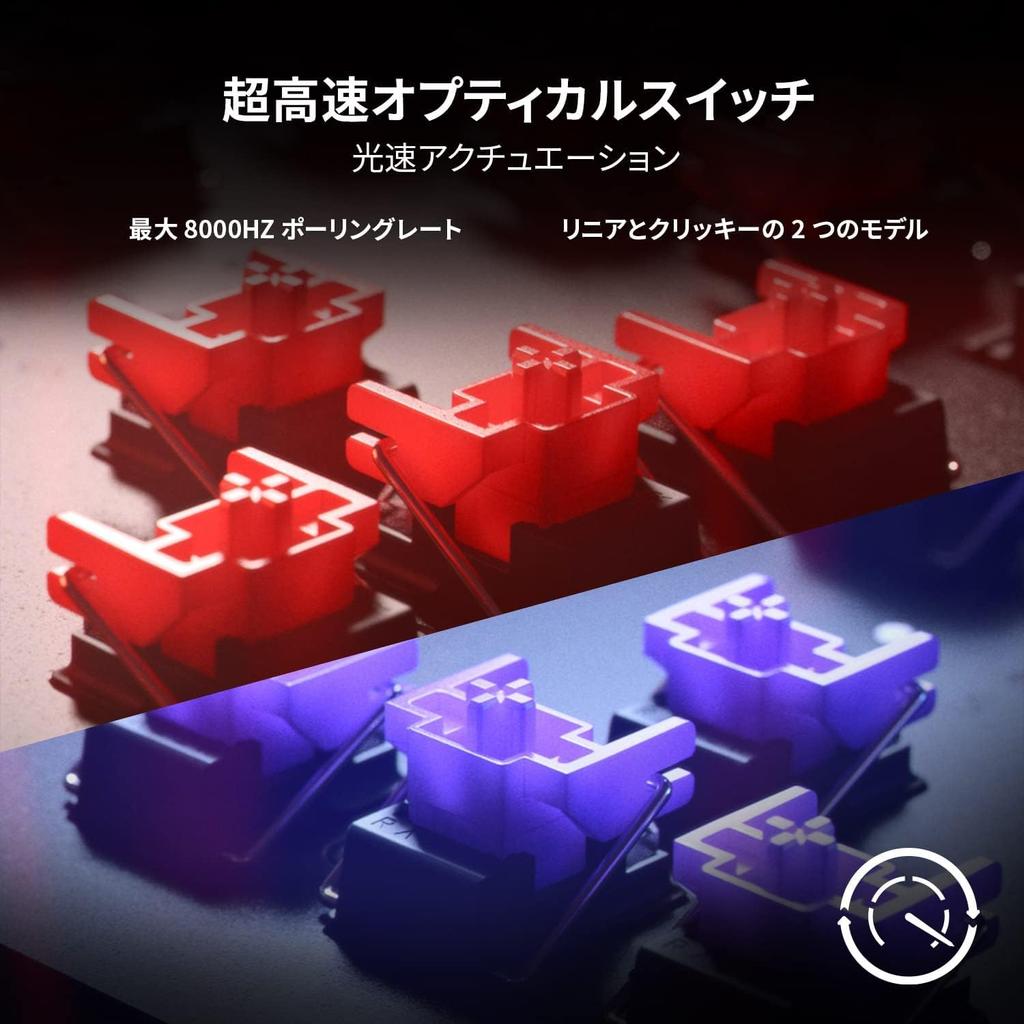 Игровая клавиатура Huntsman V2 Tenkeyless Clicky Optical Japanese Clicky PBT с подставкой для запястий Chroma Black, JP, Переключатель, Раскладка, Тактильный, Тихий, Без цифрового блока,