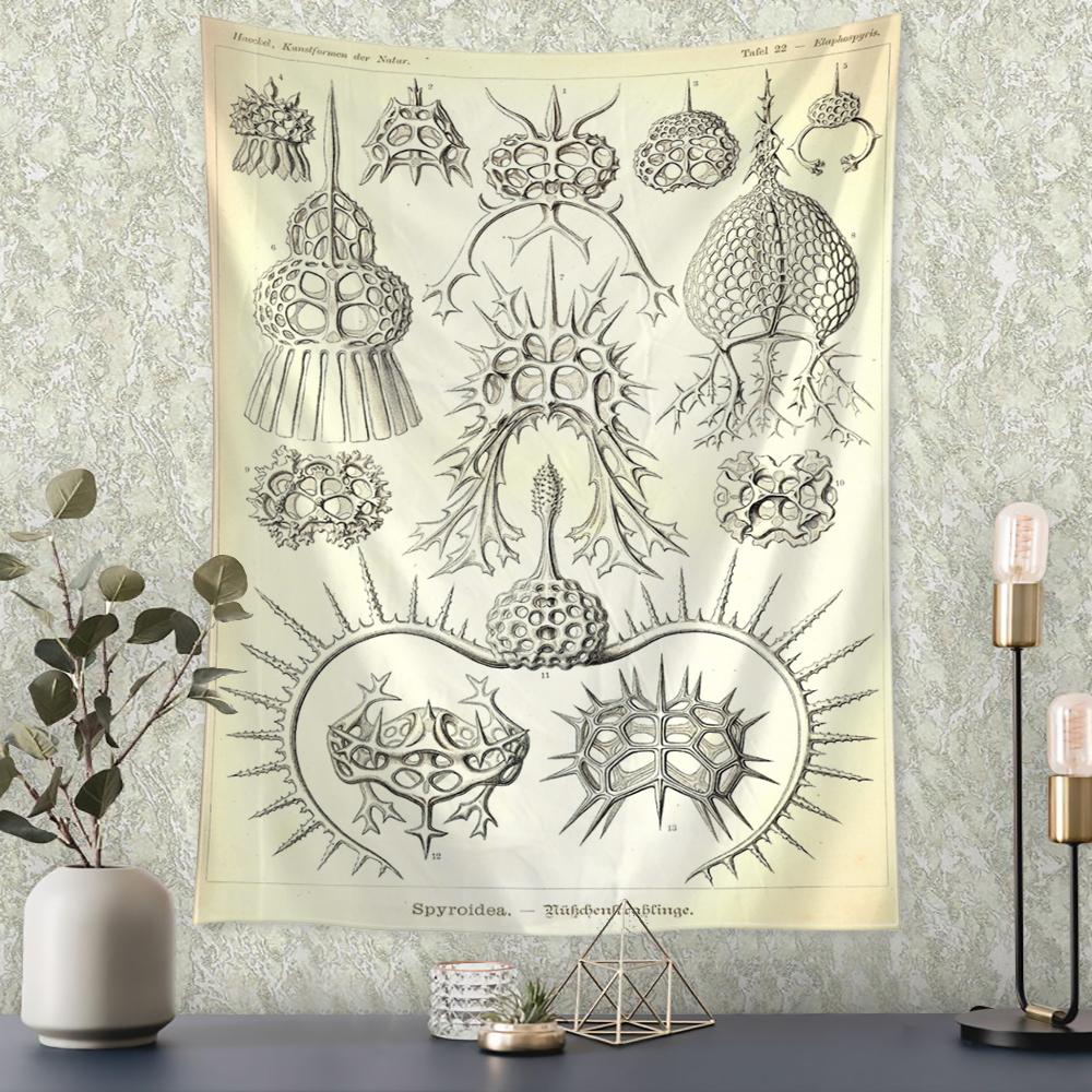 Карта идентификации подводных насекомых, настенный гобелен в богемном стиле, психоделическое колдовство, искусство, загадочный домашний декор
