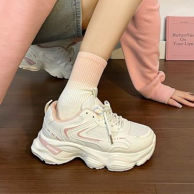 Легкая женская обувь новая модная обувь папы на толстой подошве высокая ценность модный тренд универсальная сетчатая спортивная обувь на мягкой подошве