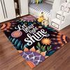 Floral Mandala Carpet with "Let Your Light Shine" Inspirational Quote Suitable for use as an anti-slip for living room bedroom sofas