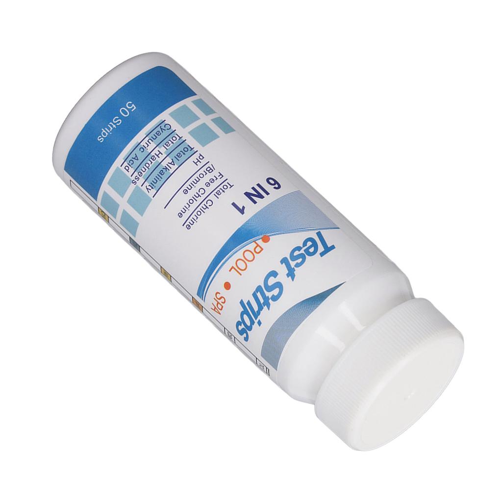 100 шт. тест-полосок PH 6 в 1 PH Хлор Жесткость Щелочность Циануровая кислота Лакмусовая бумага для