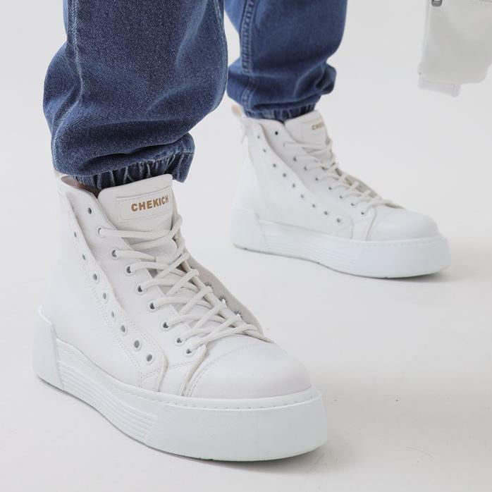 Chekich Оригинальная брендовая мужская спортивная кожаная обувь светло-коричневого цвета, повседневная спортивная обувь для ходьбы на шнуровке, на высоком каблуке и подошве средней длины, уличный стиль, мода 2023 г.