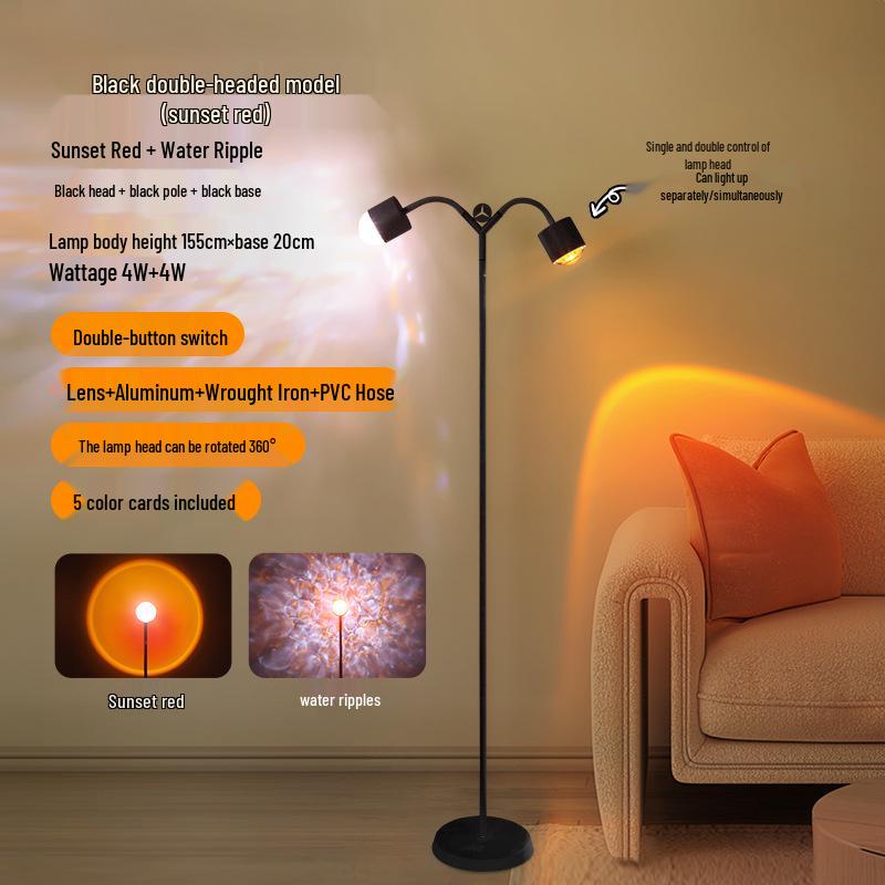Dual-Head Sunset Ripple Light - Atmosphere & Decor for Bedrooms and Live Rooms