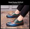 Мужские кожаные туфли-броги с цветными блоками: Большой размер, британский стиль, формальная мода для весны и осени 2020.