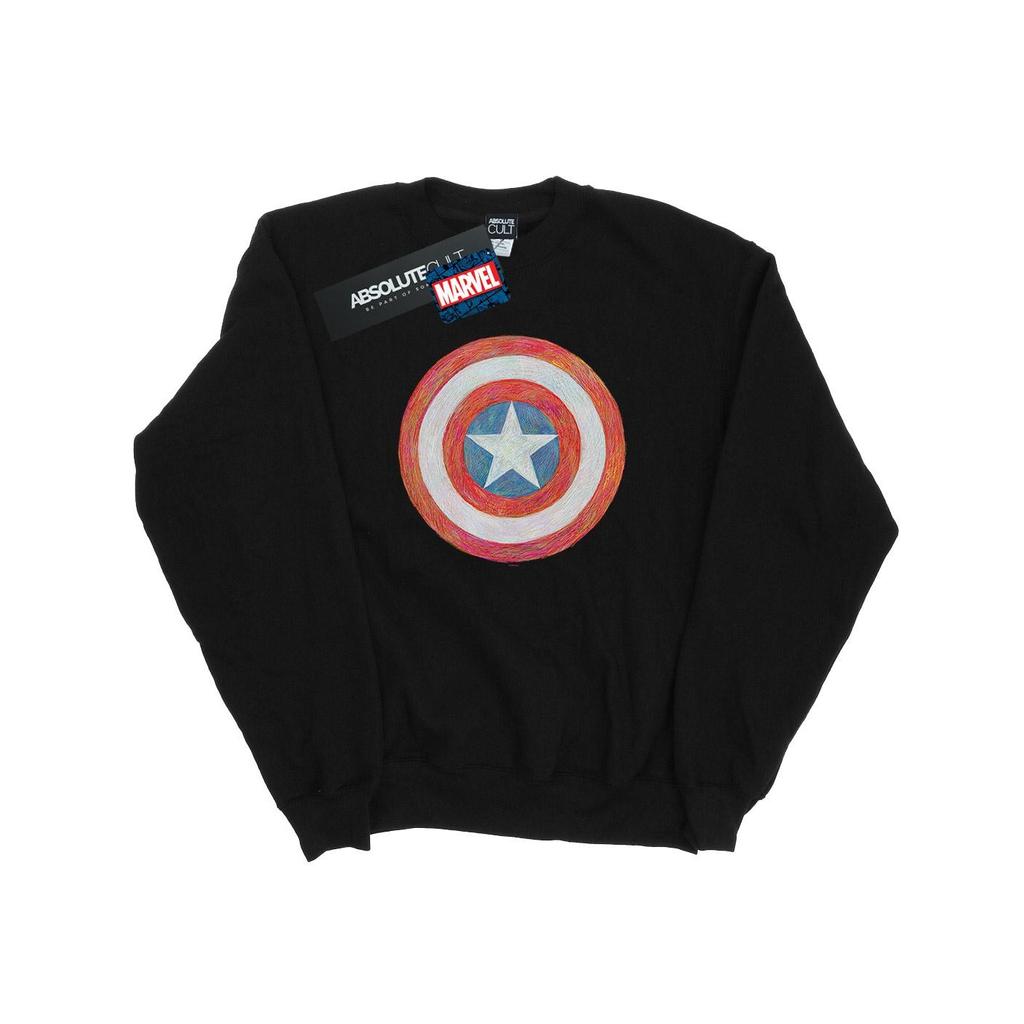 Marvel Mens Captain America Sketched Shield Sweatshirt