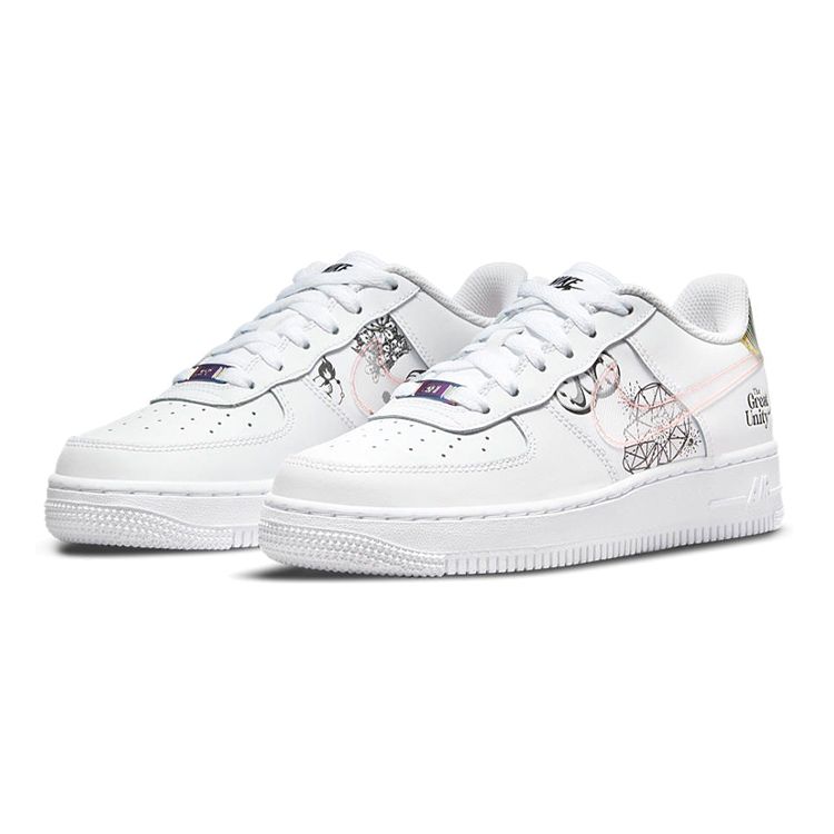 Nike Детские кроссовки Air Force 1 BG The Great Unity Белый Черный Розовый-Соль DM5457-110