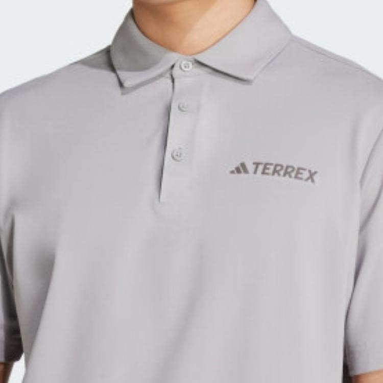 adidas TERREX SS25 Поло мужское Чисто-серый JI8330