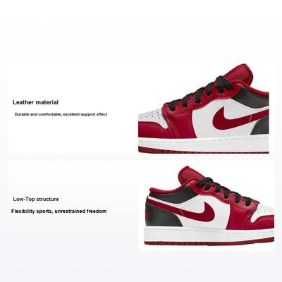 Детские кроссовки Air 1 Low GS Reverse Black Toe Red White Gym-Red 553560-163