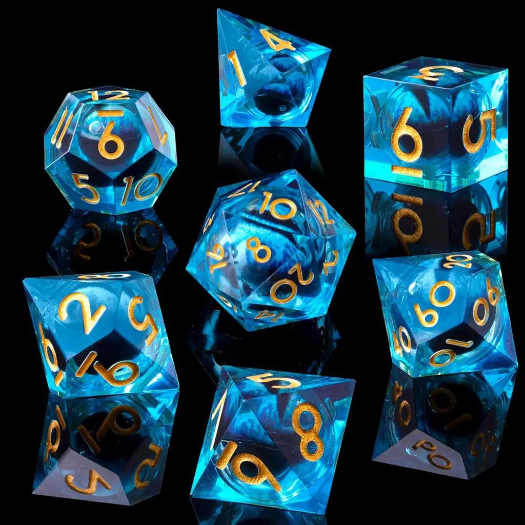 Pointed Resin Longan Movable Baldur's Gate Dice Set Dungeons & Dragons Board Game DND Cthulhu Running Group