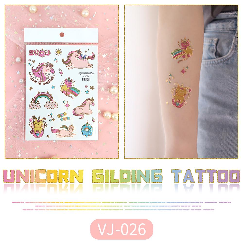 Metallic Unicorn Temporary Tattoos for Kids