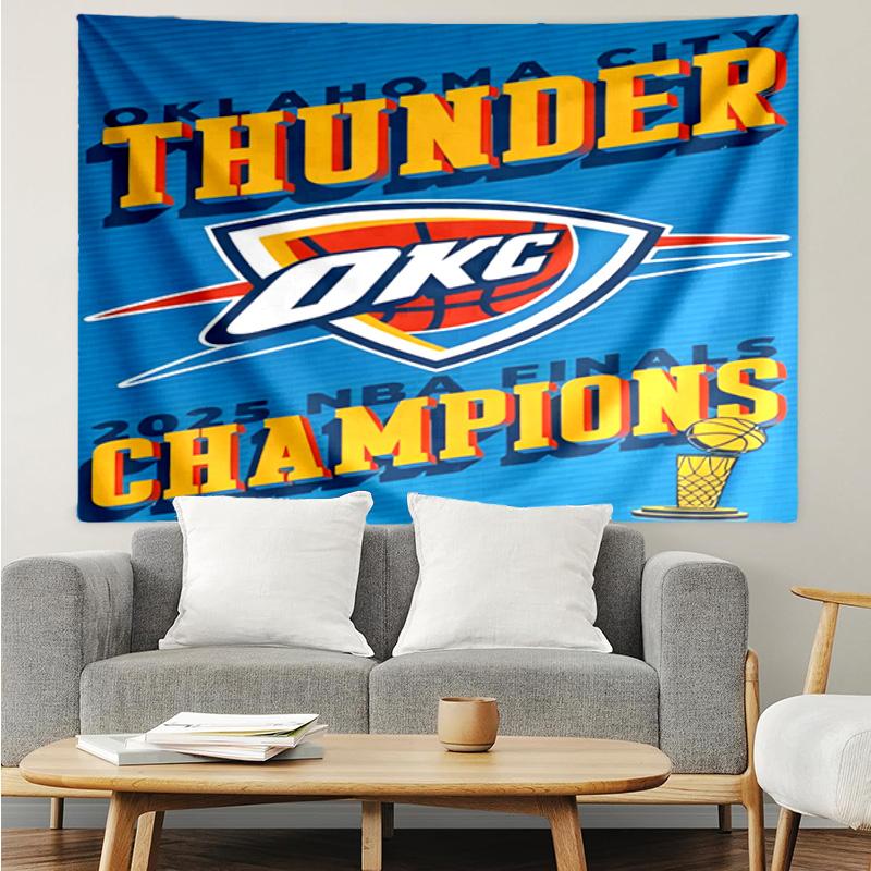 Thunder OKC Basketball Quick-Dry Tapestry Hanging for Bedroom,Livingroom, Playroom,Decor Art Room Wall Tapestry Holiday and Birthday Gifts