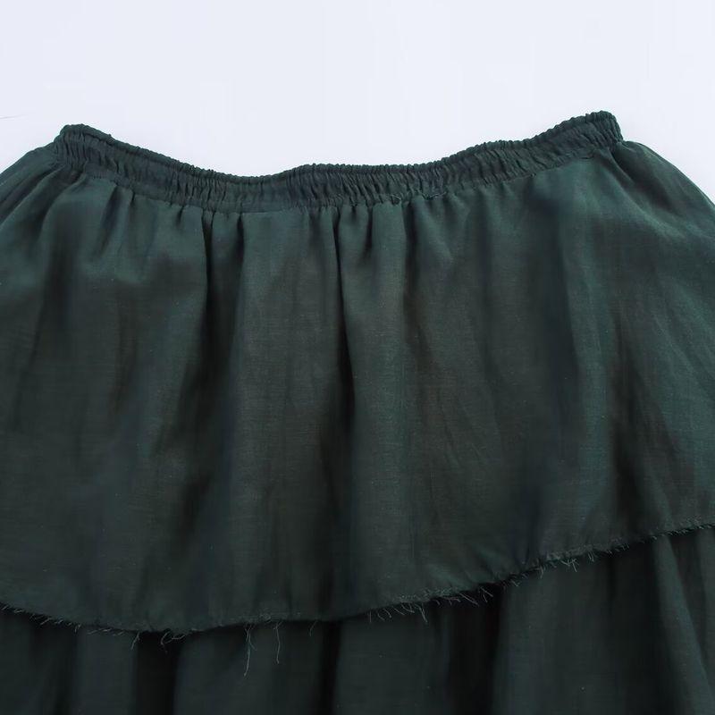 Kaslead New Women Clothes Western Style Fashion Simple Laminated Decoration Midi Dress 8699209 529