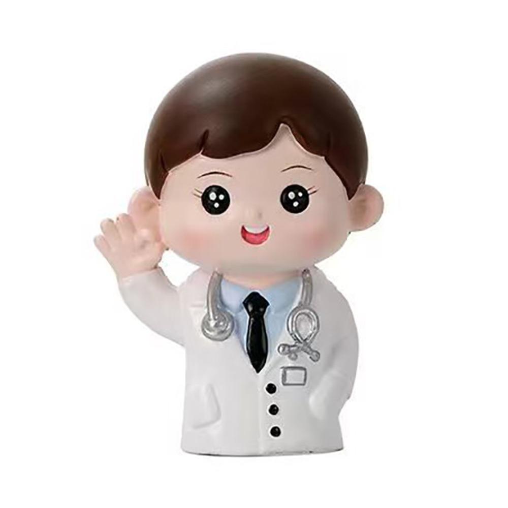 DlY Doctor Nurse Figurine Cartoon Nurse Cake Ornaments Doctor Nurse Model Statue Photography Props