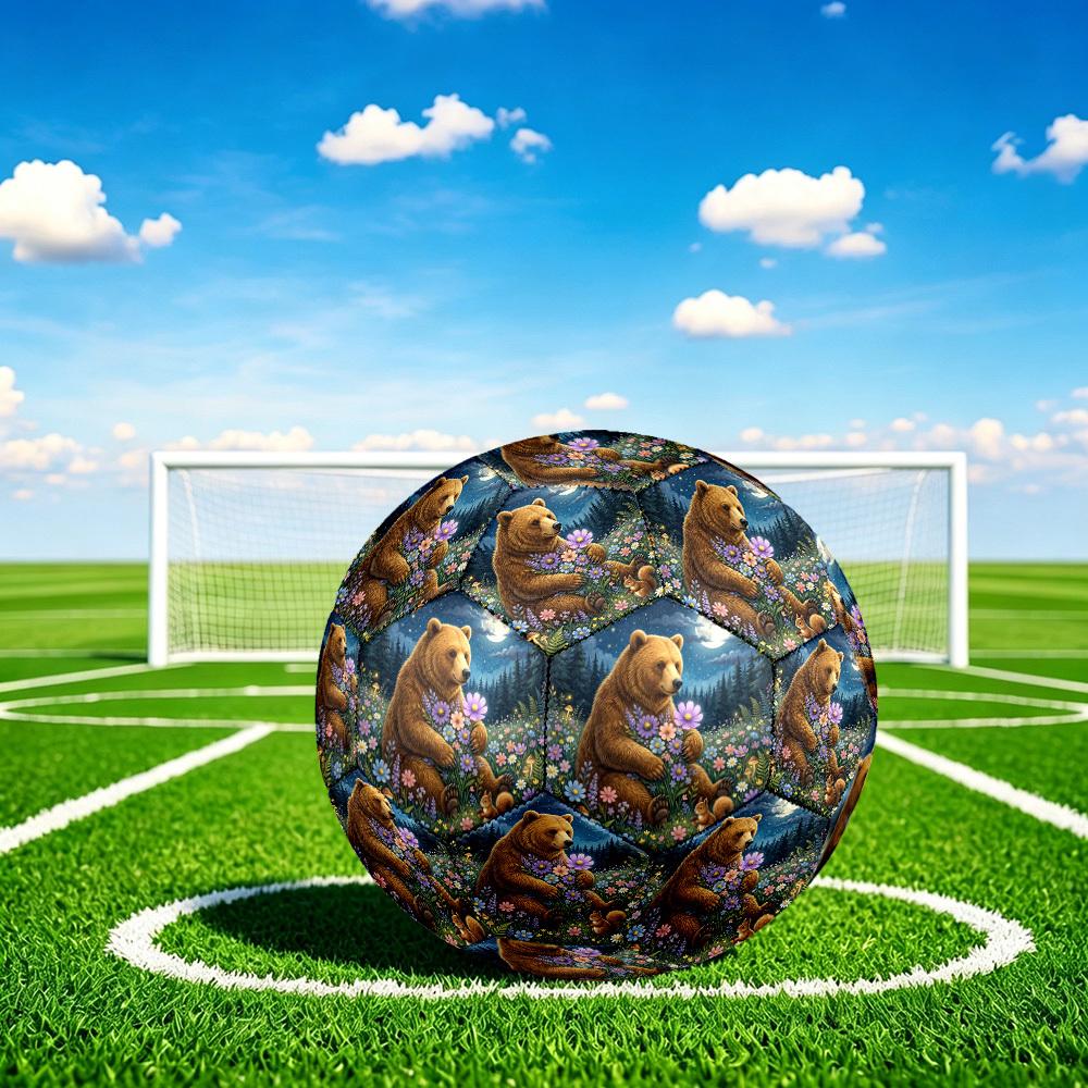 1pc Bear Moonlit Garden Durable Size 5 Soccer Ball Professional Match Training Football Indoor &Outdoor Sports Ball p60161