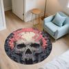 Flame Skull,Round Area Rug,Carpet Rug for Living Room Bedroom Sofa Playroom Decor,Non-slip Floor Mat