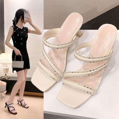 Модные женские босоножки на высоком каблуке Летняя повседневная женская обувь Женские босоножки на квадратном каблуке с открытым носком и ремешком на щиколотке Женские сандалии на танкетке 2025 Новинка