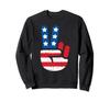 USA Flag Peace Sign Victory Fingers Patriotic Sweatshirt