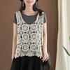 Spring and Summer Cotton Hollow Vest Women's Summer New Loose Retro Literary Solid Color Vest Sleeveless Top
