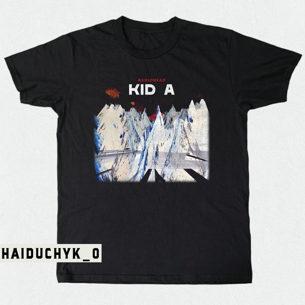 Radiohead Kid A Рок-группа Унисекс Черная Футболка Размер S-5XL Унисекс Футболка
