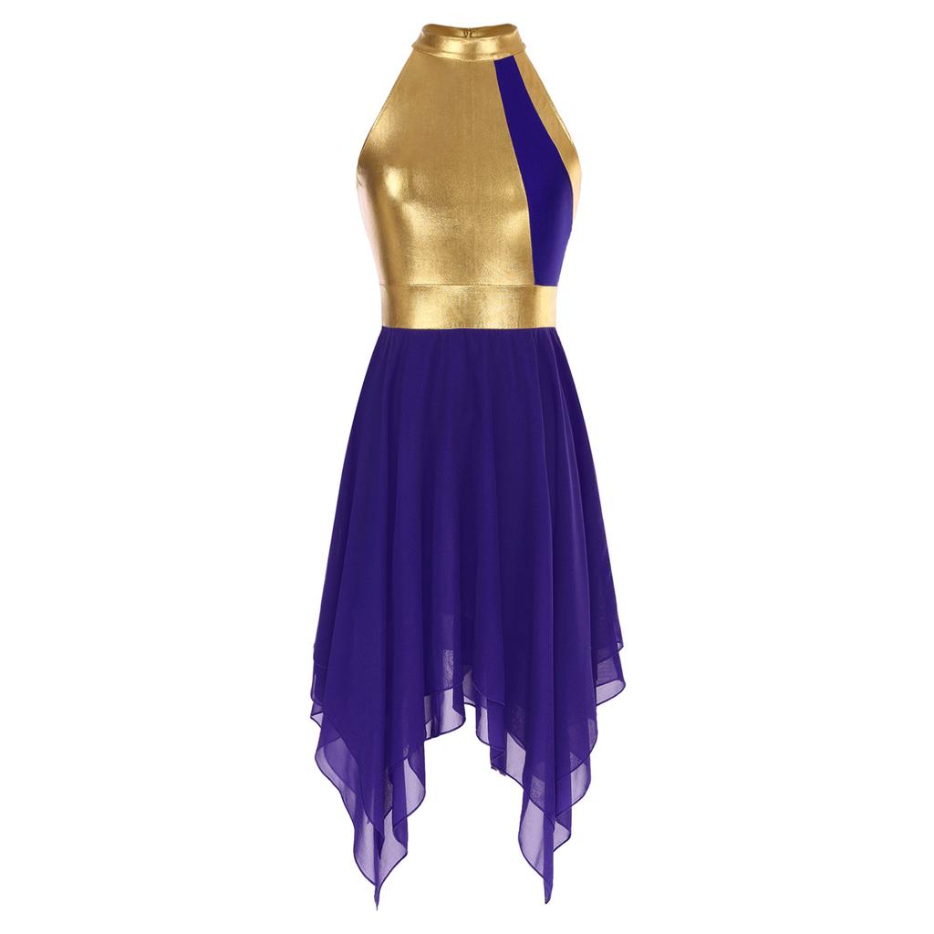 Женская одежда металлического цвета для литургического танца, халат для лирического танца, платья для поклонения