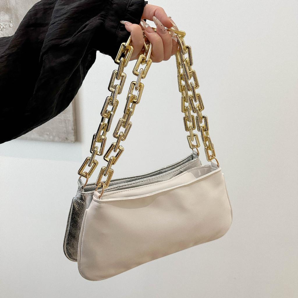 Stylish Chain Strap Women's Underarm Bag Chic Colorful Shoulder Bag For Summer 2024