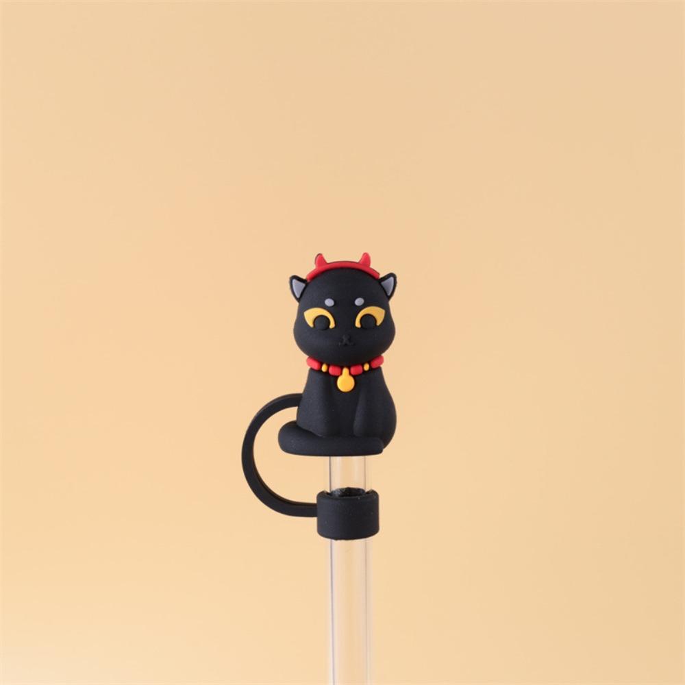 Cartoon Cute Drinking Straw Dust Cap 3D Straw Tips Cover New Silicone Straw Plug Bottle