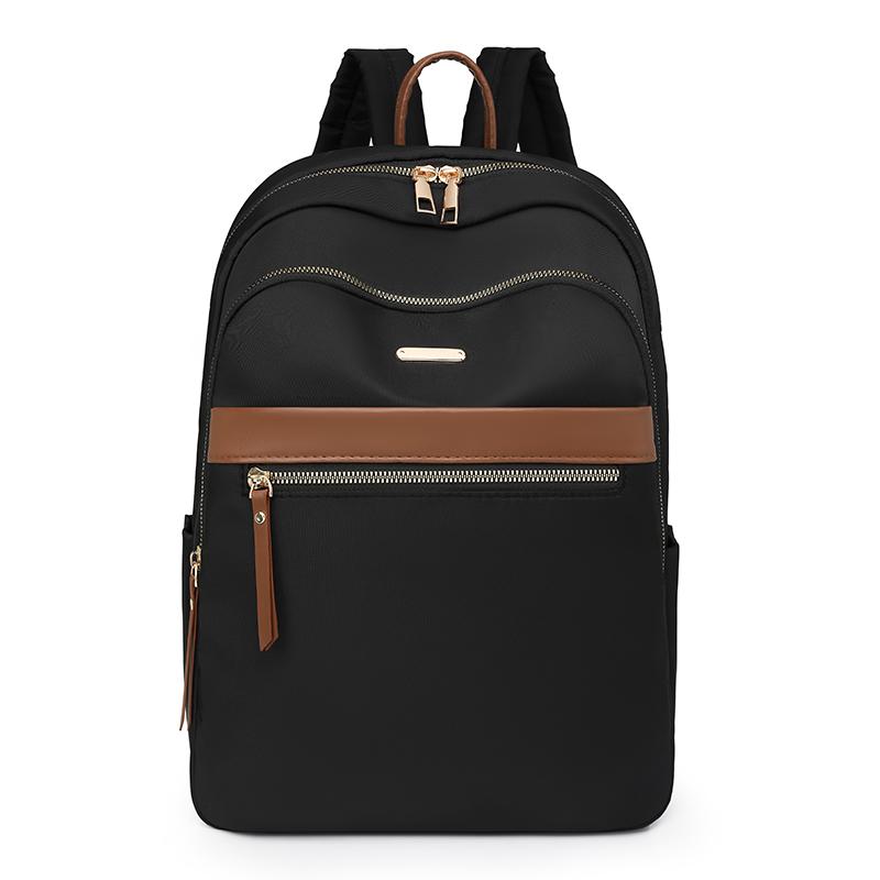 Nylon Color Block Backpack Women's Lightweight Travel Backpack Student Commuter Computer Schoolbag