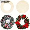 4pcs Wooden Craft Circle Wreath Frames with Nylon Cable Ties - DIY Holiday Valentine's Halloween Christmas Wedding Wreath Decorations