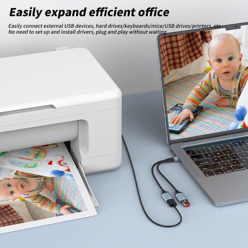 USB Y-разветвитель 2/3 в 1, кабель-разветвитель питания USB, USB-разветвитель Male на Type C Female, для зарядки и передачи данных