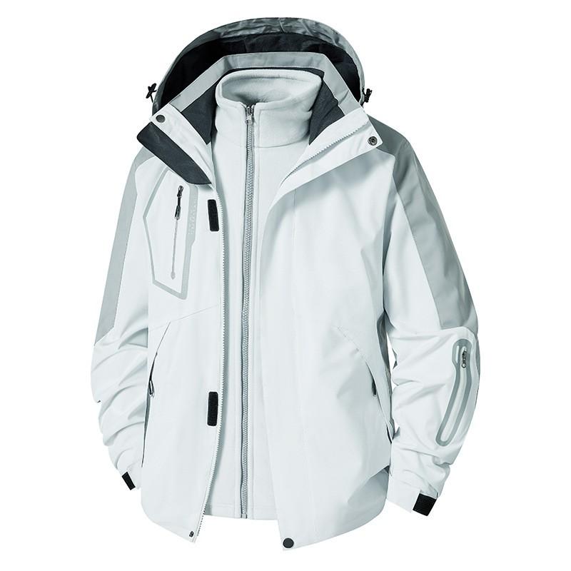 3-in-1 Waterproof Windproof Hiking Jacket With Removable Fleece Liner Men Women Winter Outdoor Mountaineering