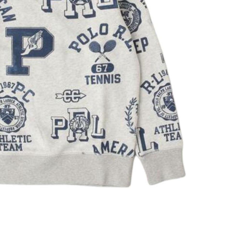 Polo Ralph Lauren Толстовка Флисовый Узор Круглый Вырез Длинный Рукав Детские топы Серый CWPOKNIY8021233999