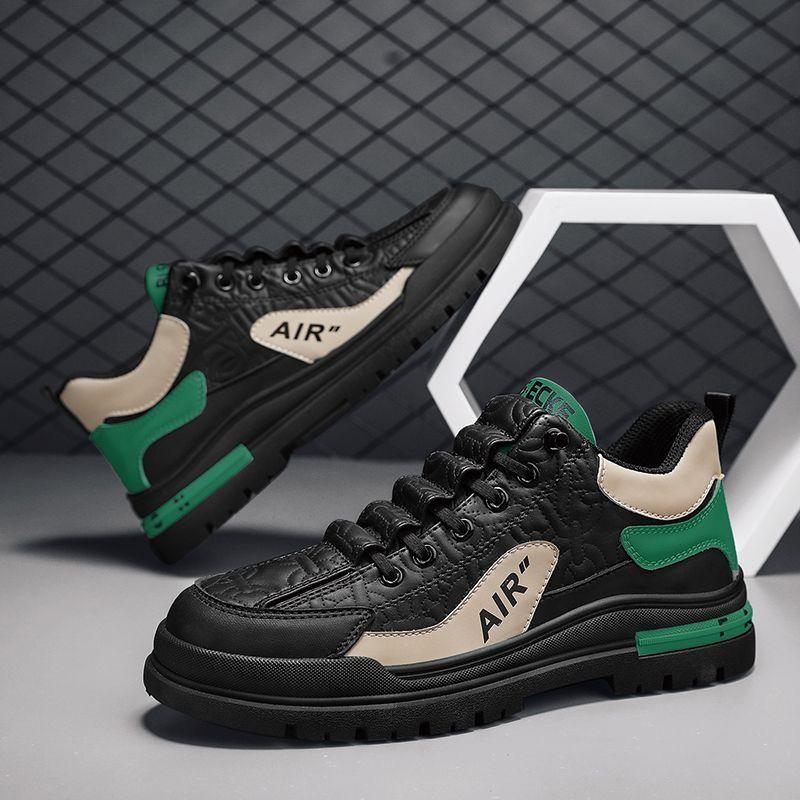 Men's Shoes 2025 Autumn and Winter New Versatile Guochao Men's Leather Surface Waterproof Casual Running Men's Sports Shoes Men's Shoes