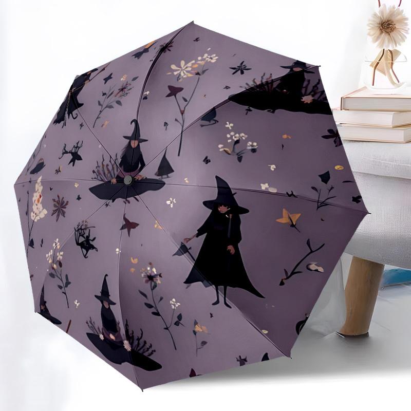 1pc Witchcraft Fantasy Automatic Open/close, All-Season Portable Folding Umbrella, Travel, Everyday, Formal Events062