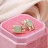 Kinel Rose Gold Color Square Drop Earrings For Women Green Zircon Vintage Earring