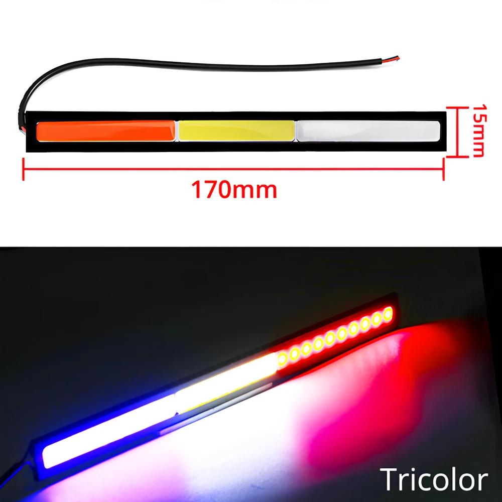 1pcs Car Led 14cm 17cm 1Row COB Fog Lantern Daytime Running turn Signal Light Auto Waterproof Brake License Plate Lamp Bar 12V