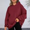 Women Autumn Winter Solid Color Sweatshirt Hooded Long Sleeve Oversized Loose Fit Pullover Top Hoodie Streetwear