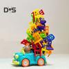 Складной стул с набором транспортных средств для детей. Взаимодействие родителей и детей. Строительные блоки. Обучающая игрушка для пространственного мышления и тренировки равновесия.