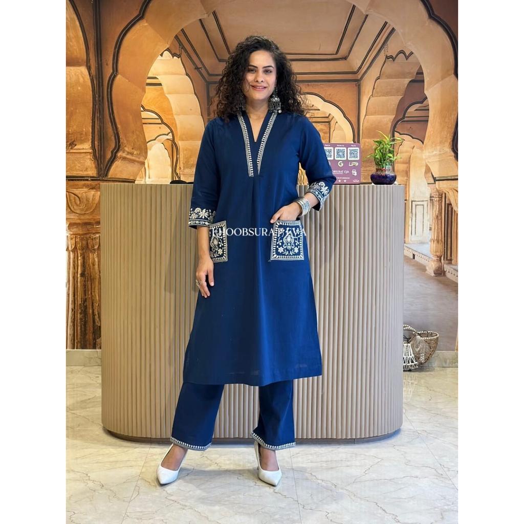 Women Bollywood Cotton Kurta Pant Set Party Wear Top Tunic Designer Kurti Dress VSO-1732 C